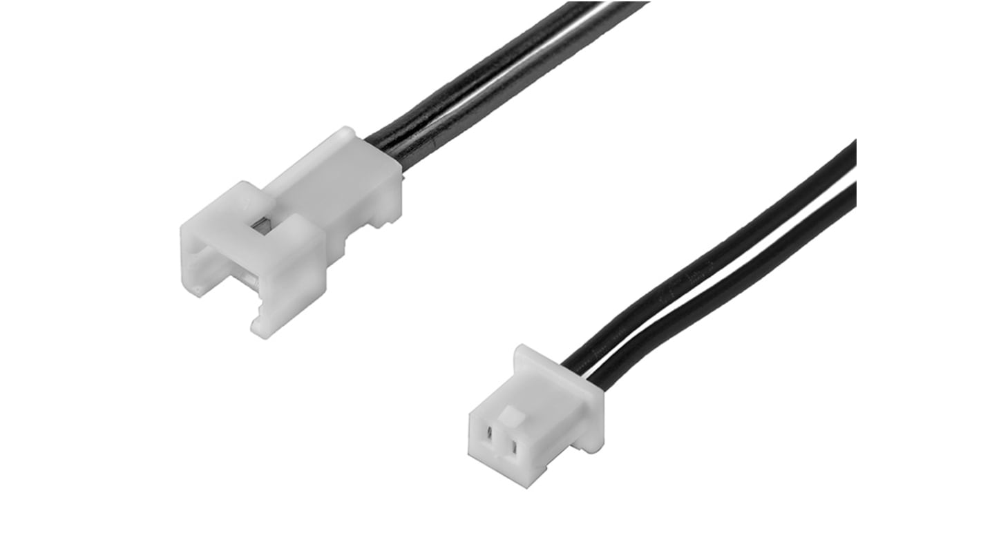 Conjunto de cables Molex PicoBlade 218113, long. 75mm, Con A: Hembra, 2 vías, Con B: Macho, 2 vías, paso 1.25mm