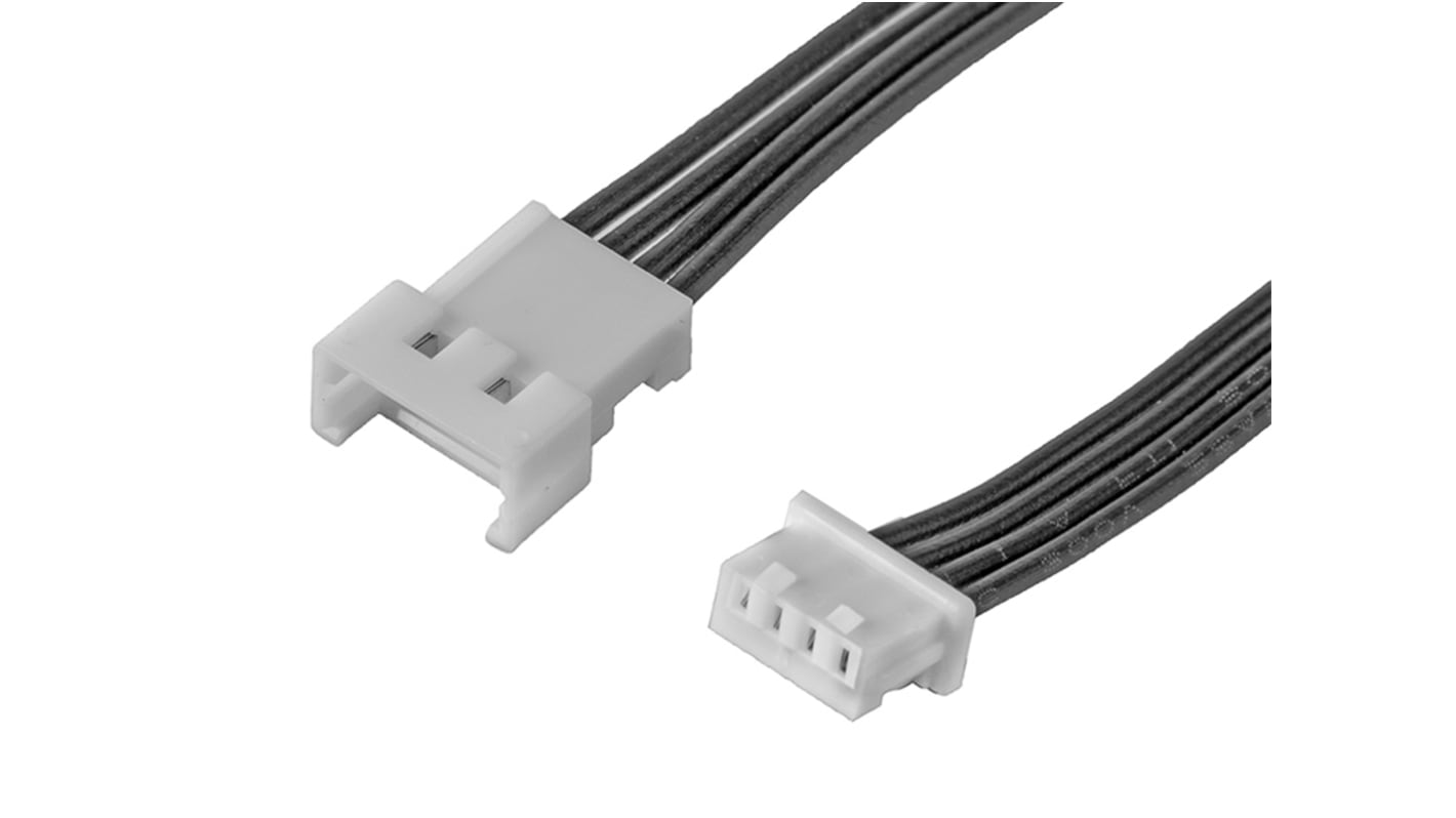 Conjunto de cables Molex PicoBlade 218113, long. 300mm, Con A: Hembra, 4 vías, Con B: Macho, 4 vías, paso 1.25mm