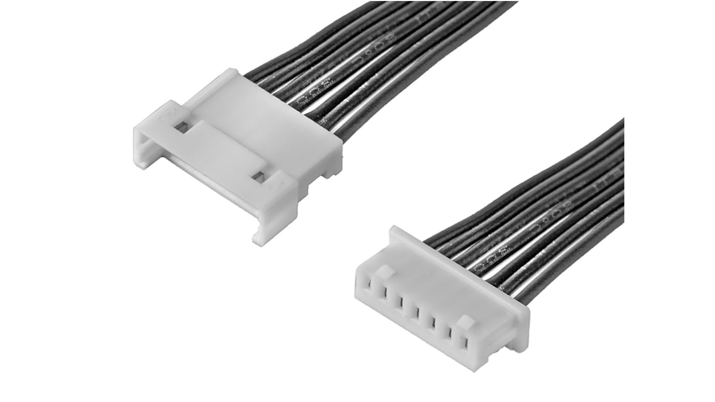 Conjunto de cables Molex PicoBlade 218113, long. 75mm, Con A: Hembra, 7 vías, Con B: Macho, 7 vías, paso 1.25mm