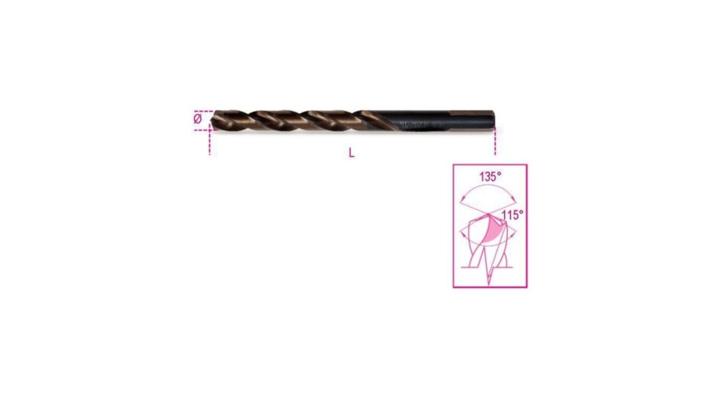 BETA 416 Series HSS Twist Drill Bit for Metal, 9mm Diameter, 125 mm Overall