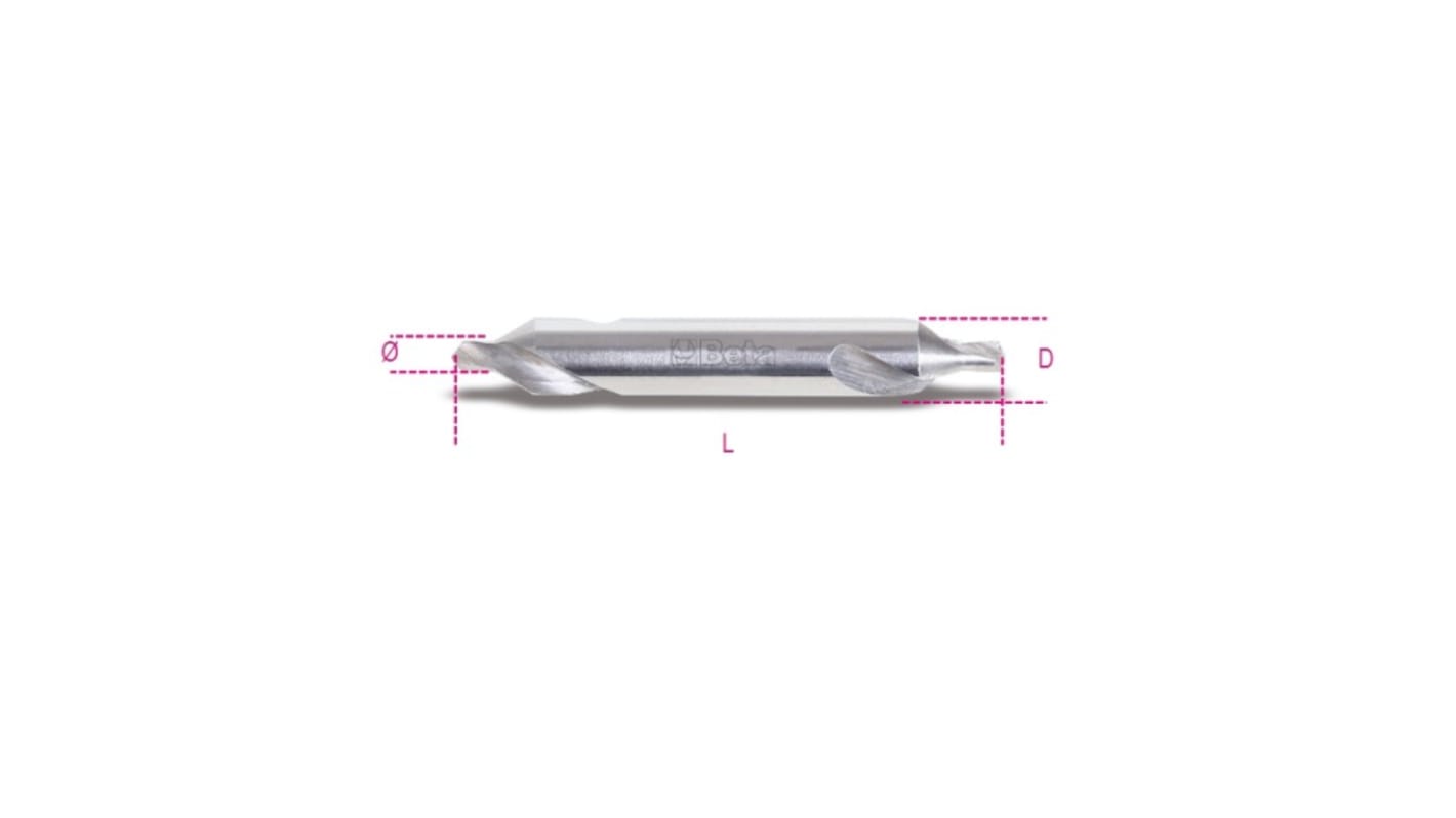 BETA 422 Series HSS Centre Drill Bit for Metal, 1mm Diameter, 35.5 mm Overall