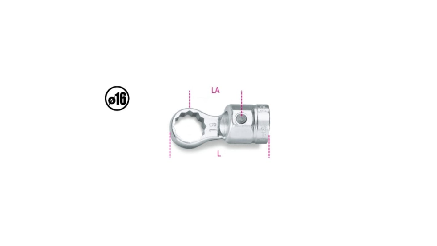 BETA Pipe Wrench, 64 mm Overall, 17mm Jaw Capacity