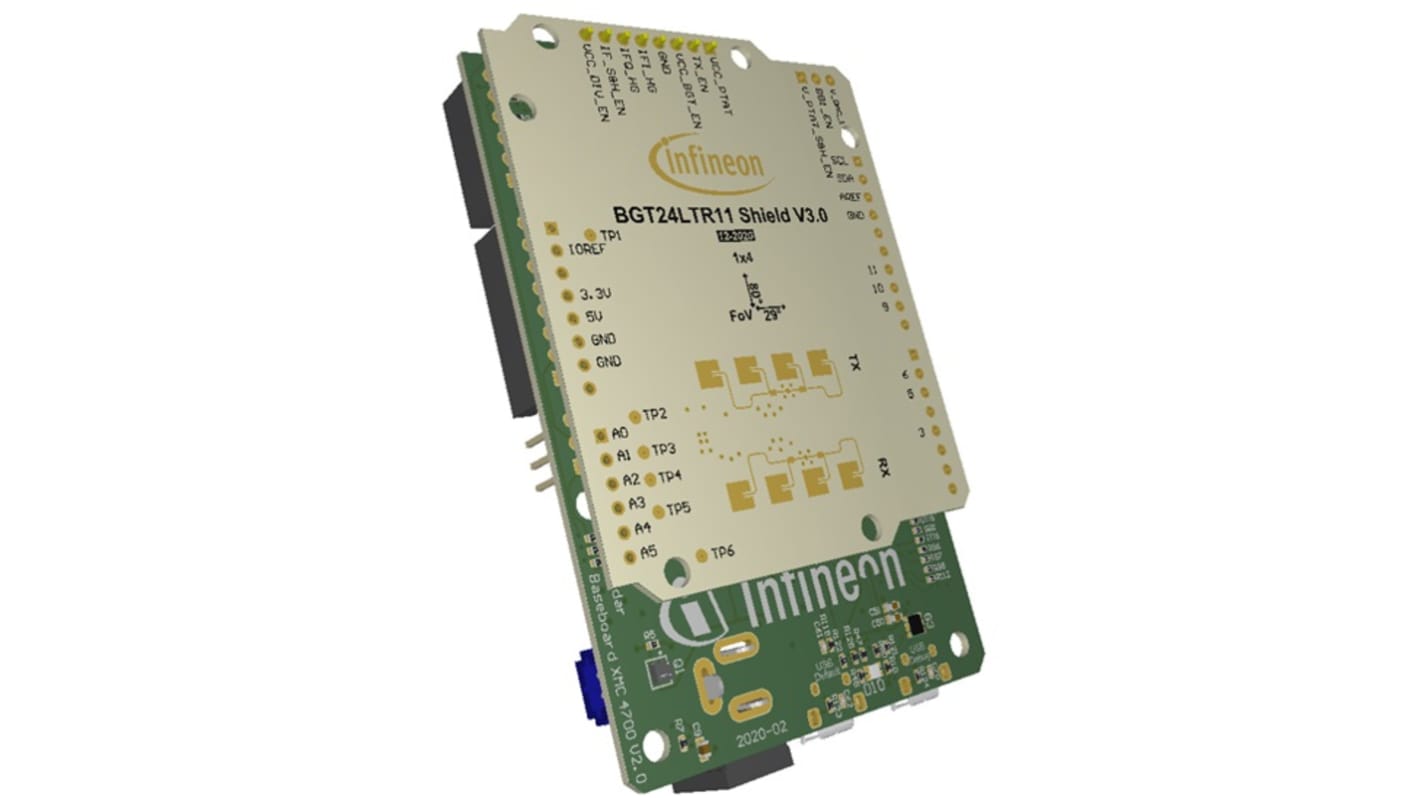 Infineon Evaluationsboard, 24GHz Demoboard Mikrocontroller, HF-Gerät für XMC4700 (RADAR BB XMC4700), RADAR