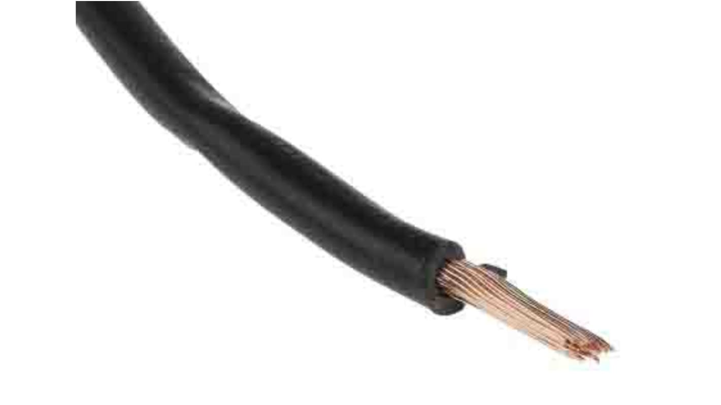 RS PRO Black 2.5mm² Hook Up Wire, 14 AWG, 50/0.25 mm, 305m, PVC TI3 Insulation