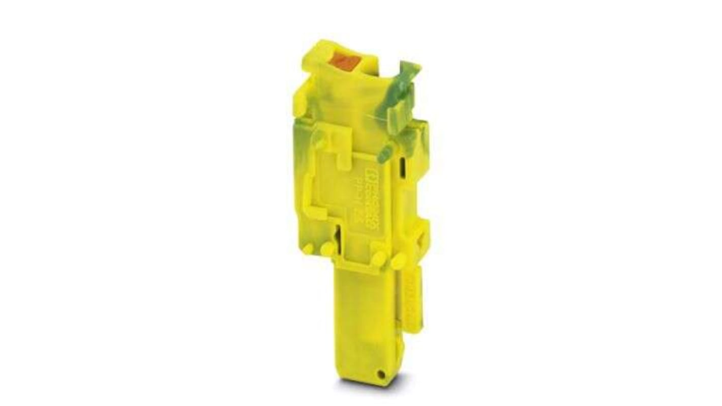 Phoenix Contact 5/1-R GNYE, PP-H 2 Series Green/Yellow Combi Plug, 4mm², Push In Termination