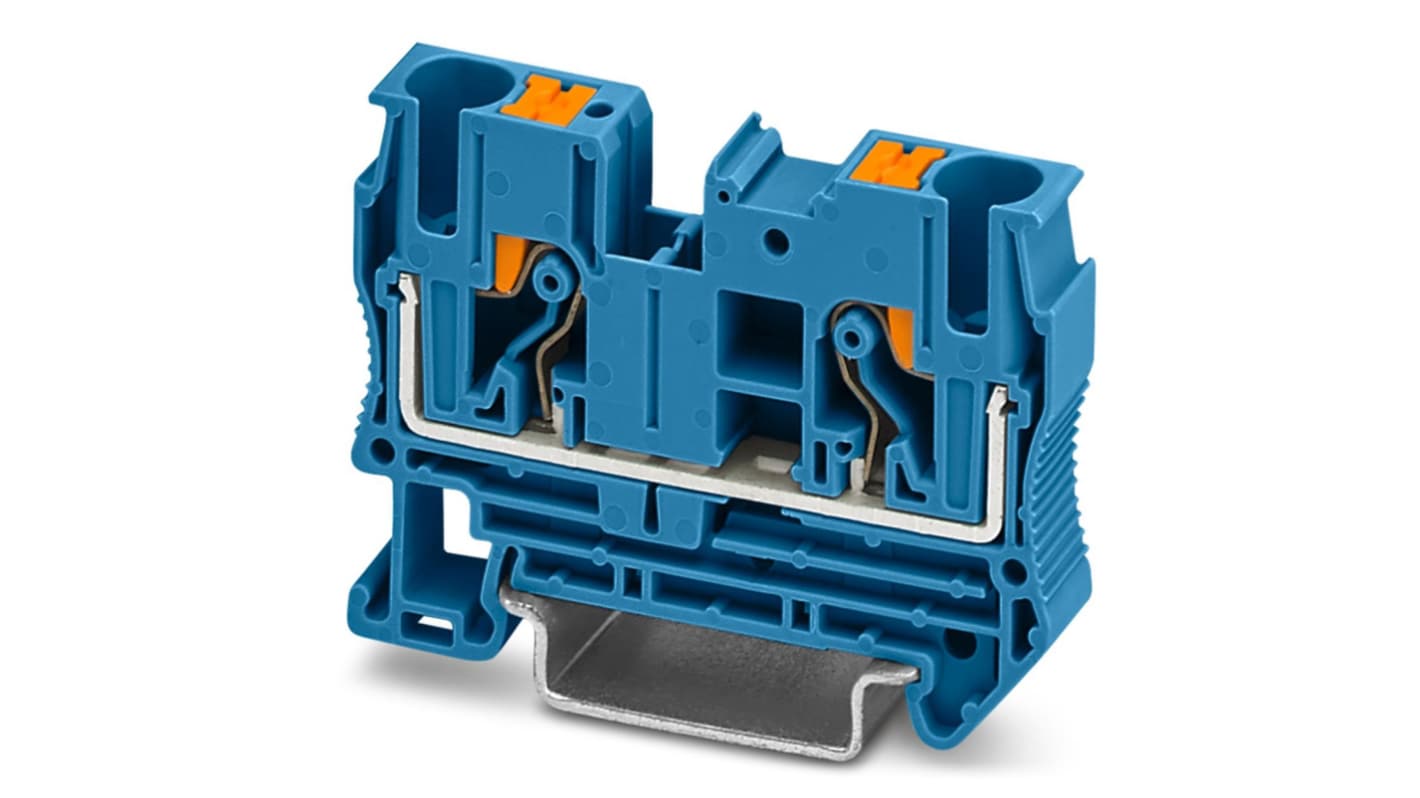 Phoenix Contact 3211819 PT 6 BU Series Blue, 0.5 → 10mm², Feed Through Termination, ATEX, IECEx