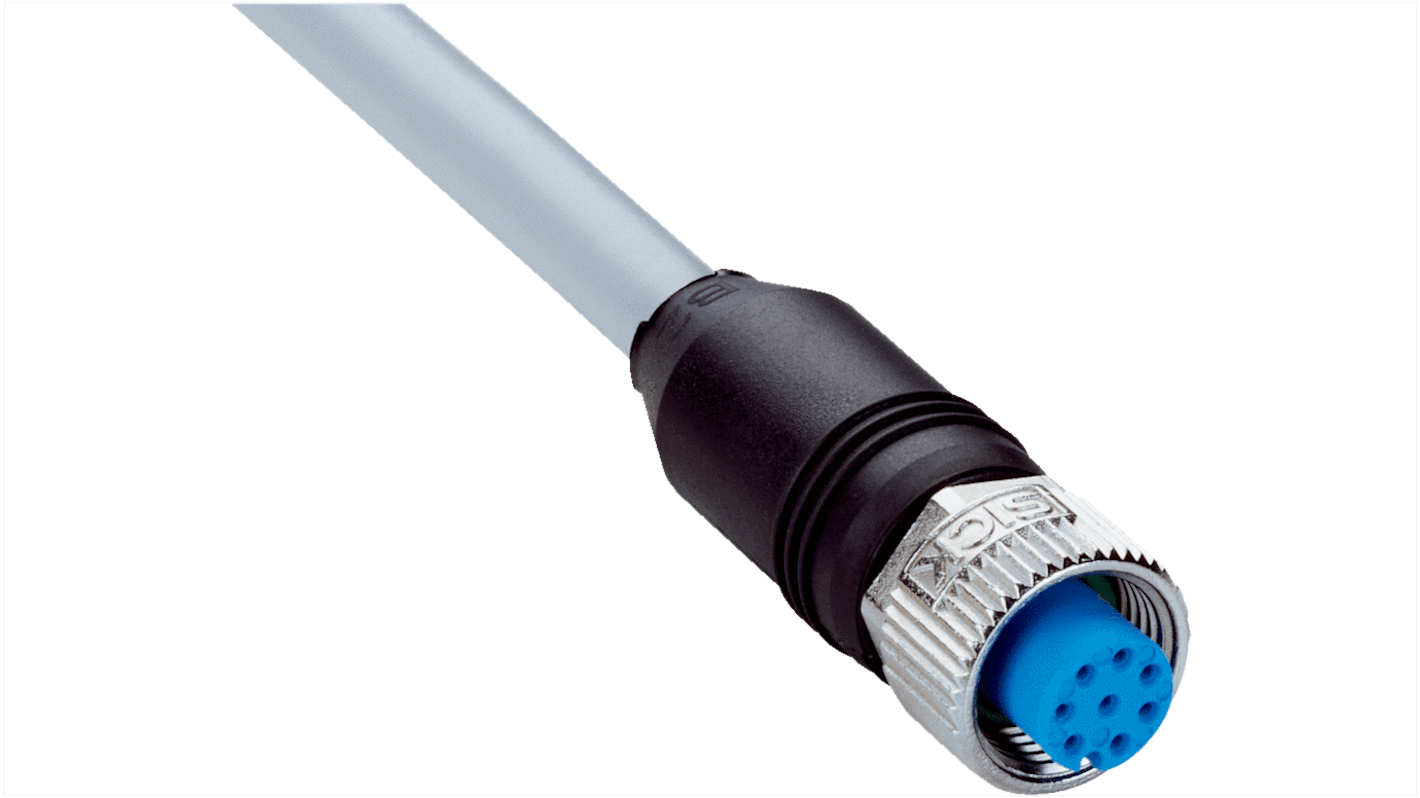 Sick Female 8 way M12 to Unterminated Sensor Actuator Cable, 2m