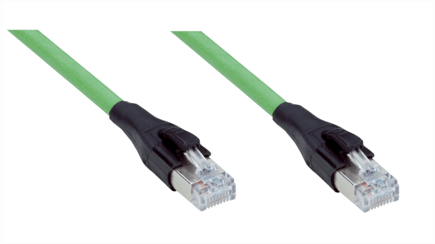 Cable Ethernet Sick de color Verde, long. 5m, funda de Poliuretano (PUR)