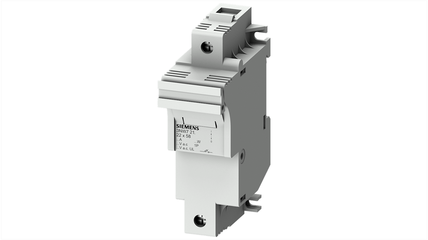 Siemens 100A Rail Mount Fuse Holder for 22 x 58mm Fuse, 1P, 690V