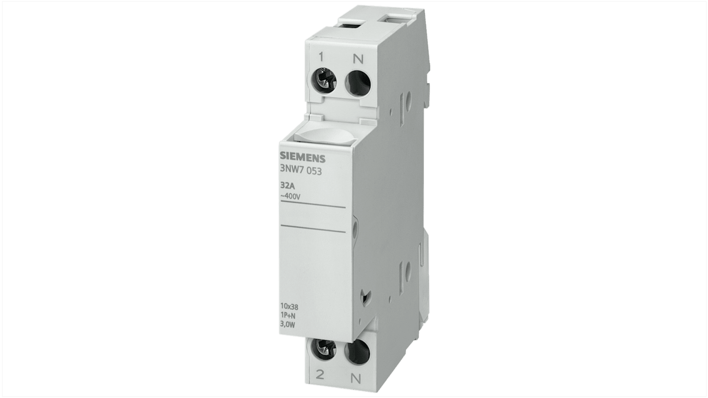 Portafusibili per montaggio su guida Siemens 8 x 32mm, 1P, 20A, 400V