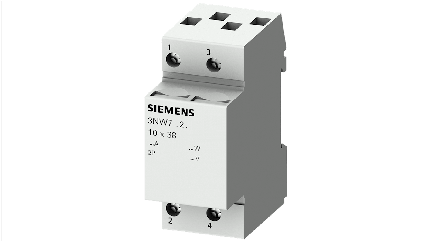 Portafusibili per montaggio su guida Siemens 8 x 32mm, 2P, 20A, 400V