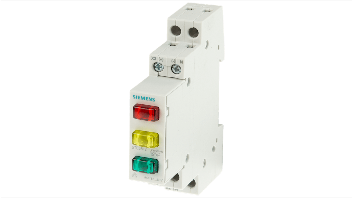 Siemens, 5TE5 Green, Red, Yellow LED Indicator, IP20, Rectangular, 230V