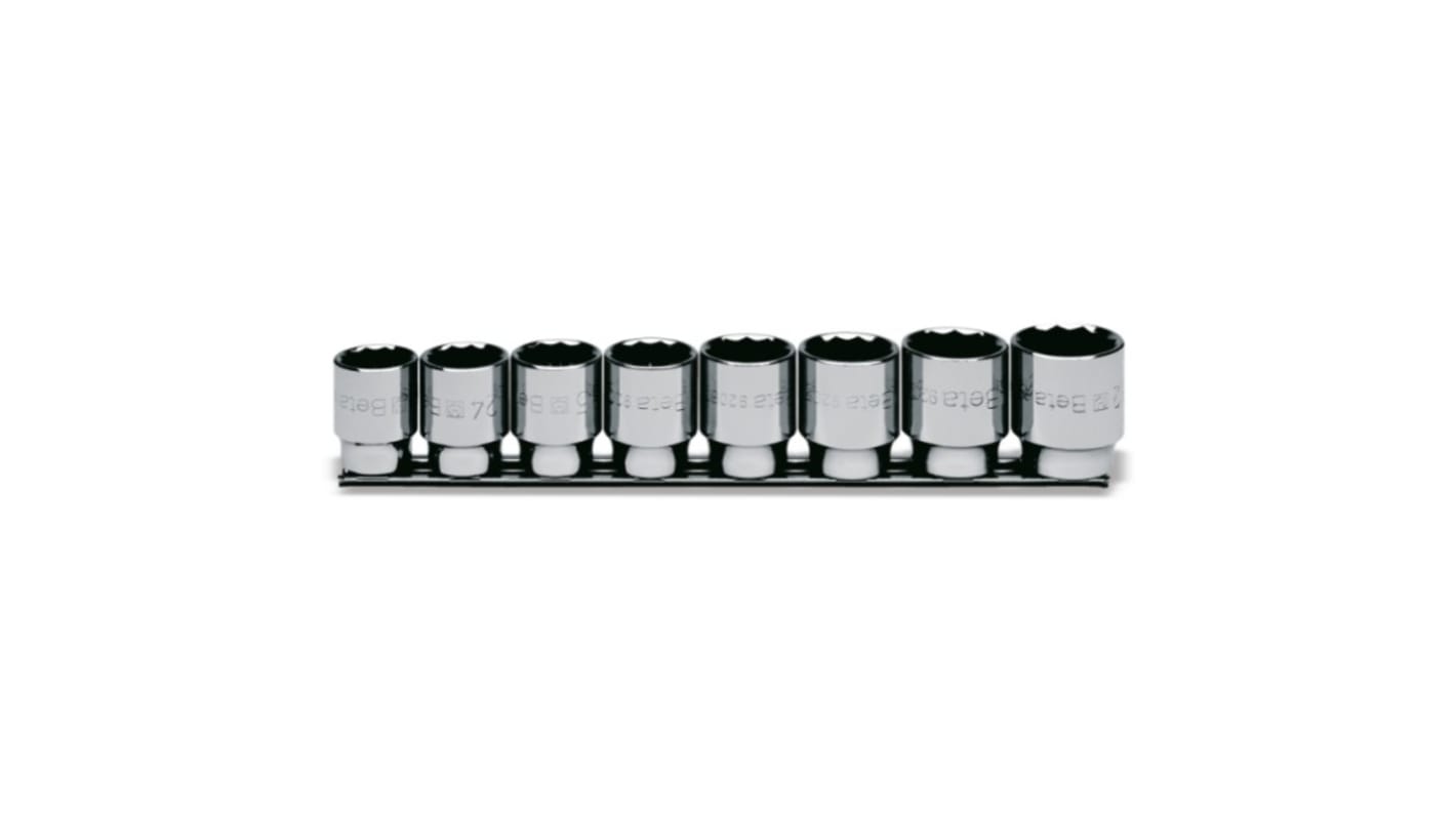 BETA 8-Piece Metric 1/2 in Standard Socket Set , 12 point