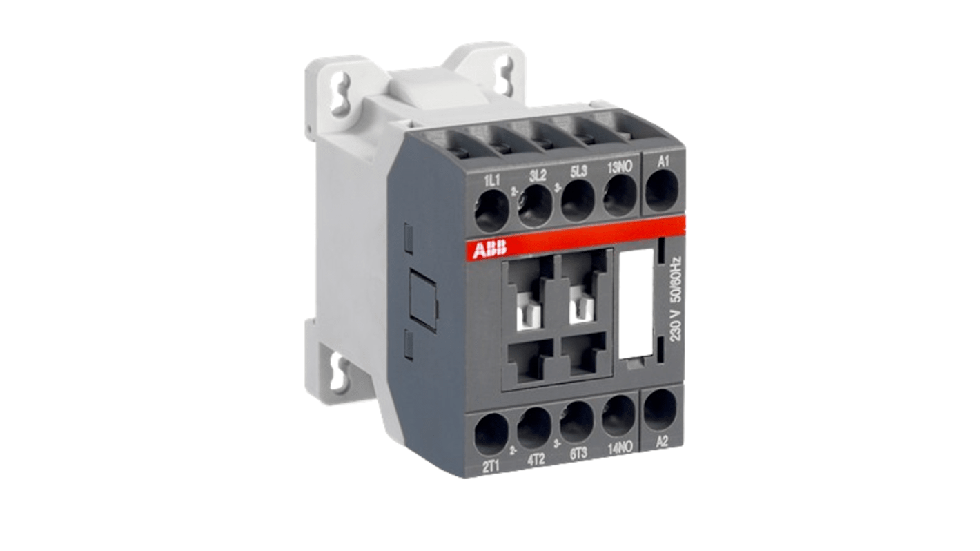 Contattore Controllo motori ABB, serie A Line, 3 poli, 3 NA, 24 A, 3 kW, bobina 24 V