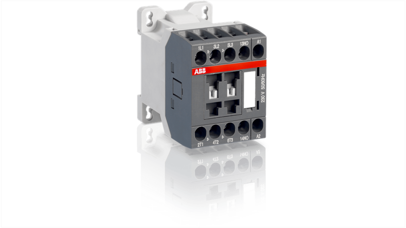 Contattore Controllo motori ABB, serie A Line, 3 poli, 3 NA, 24 A, 4 kW, bobina 24 V