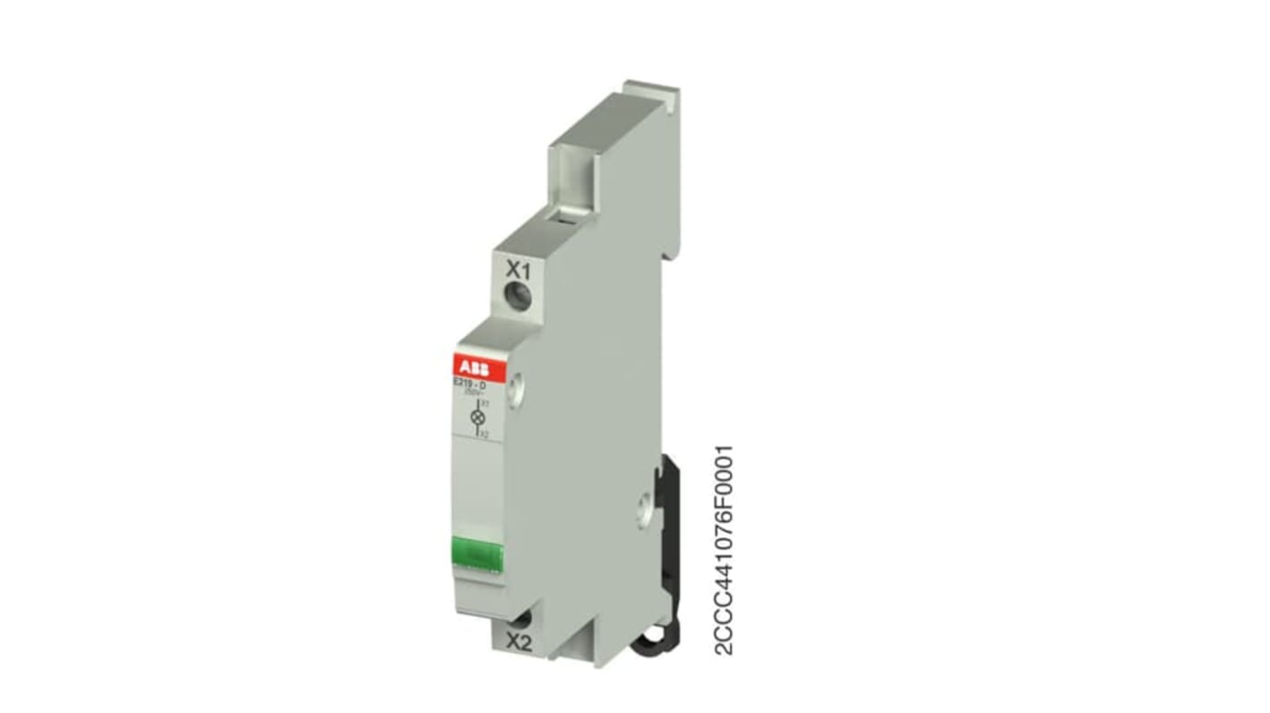 ABB, E219, Panel Mount Green LED Indicator, IP20, Rectangular, 48V