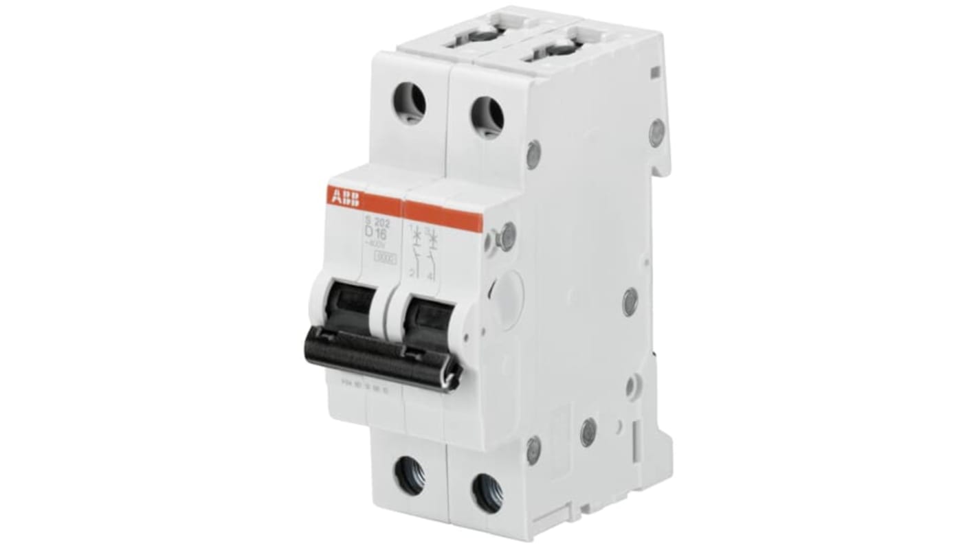 ABB System Pro M Compact S200 MCB, 2P, 500mA Curve D