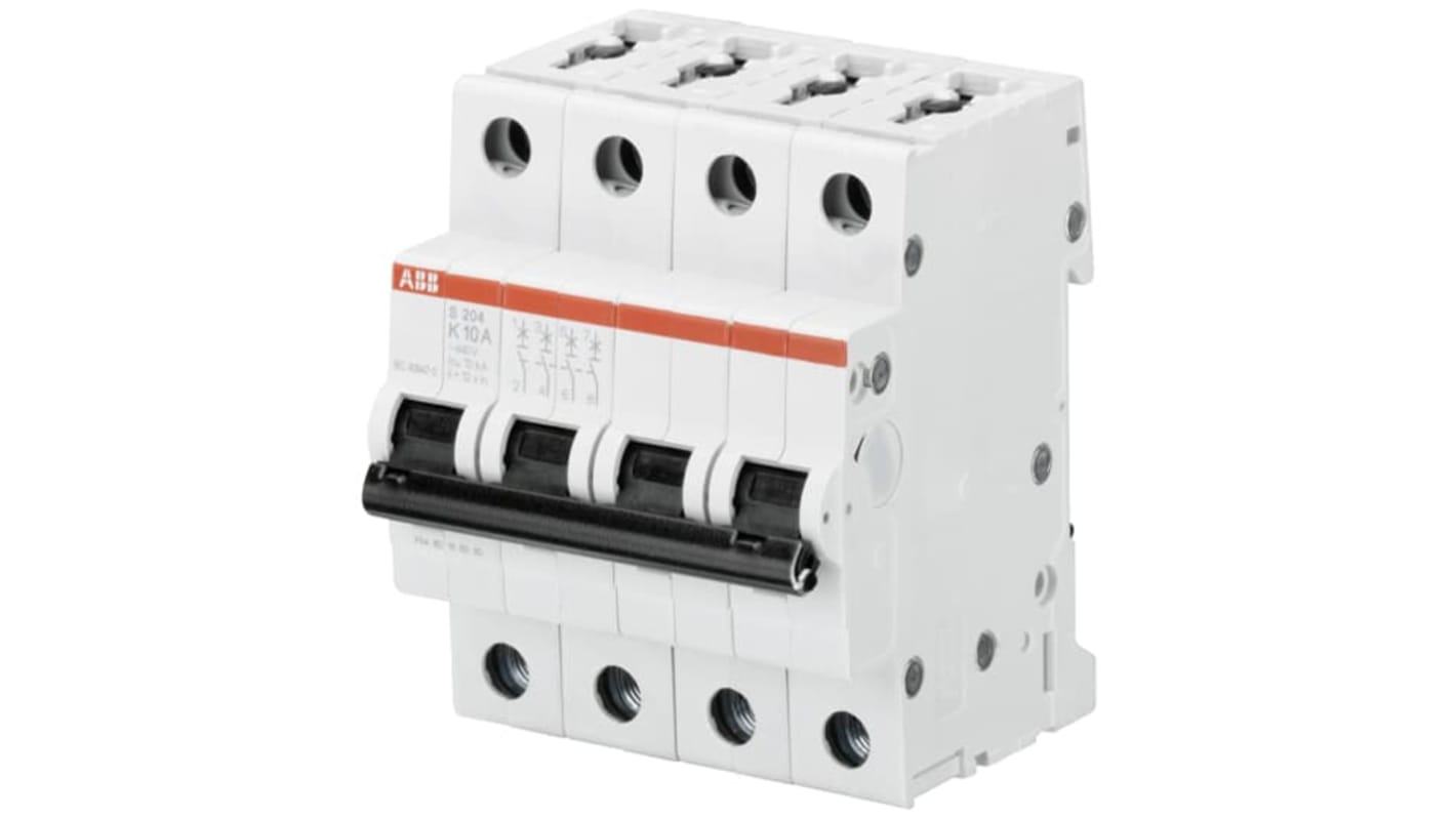 ABB S200 Leitungsschutzschalter Typ K, 4-polig 4A System Pro M Compact DIN-Schienen-Montage