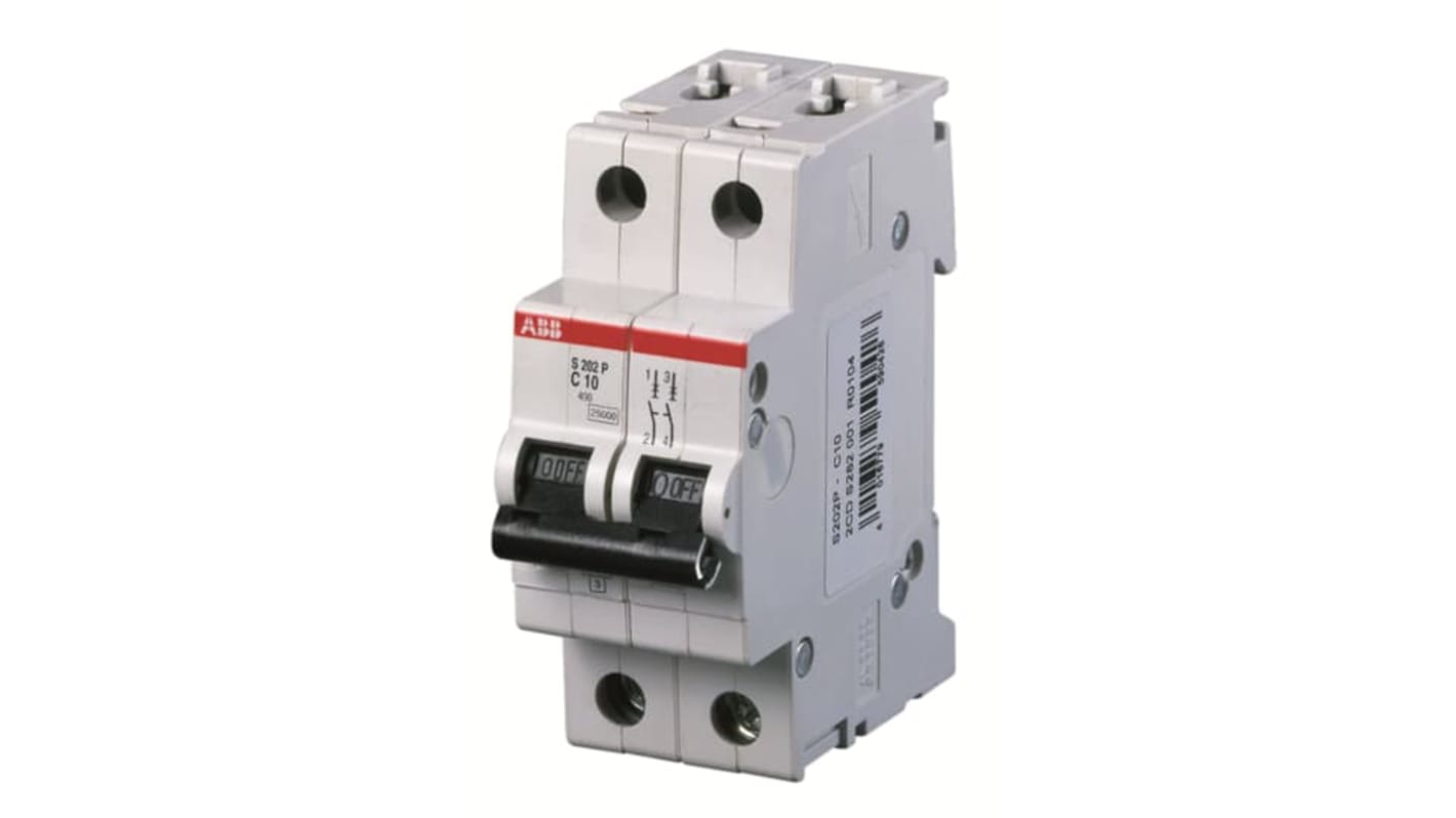 ABB System Pro M Compact S200P MCB, 2P, 1A Curve K