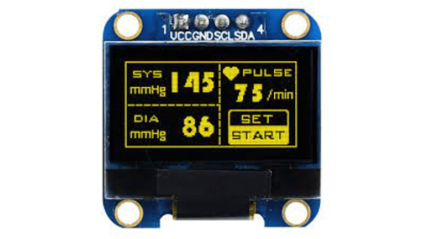 Midas 0.96in Yellow Passive matrix OLED Display 128 x 64pixels COB I2C Interface