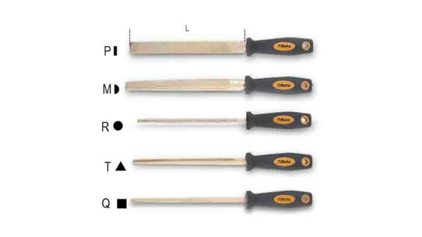 BETA 200mm, Half Round Engineers File Set With Soft-Grip Handle