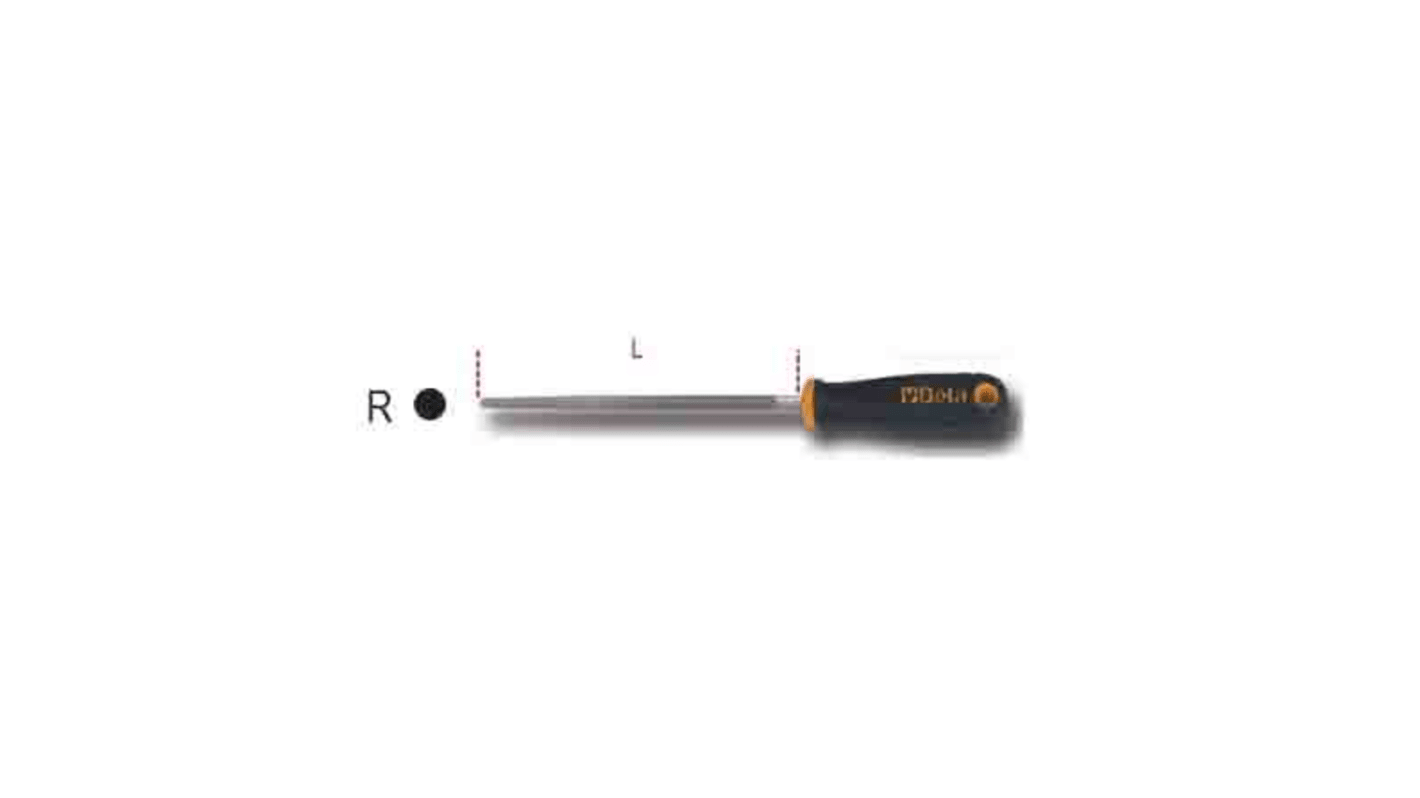 BETA 250mm, Second Cut, Round Engineers File With Soft-Grip Handle