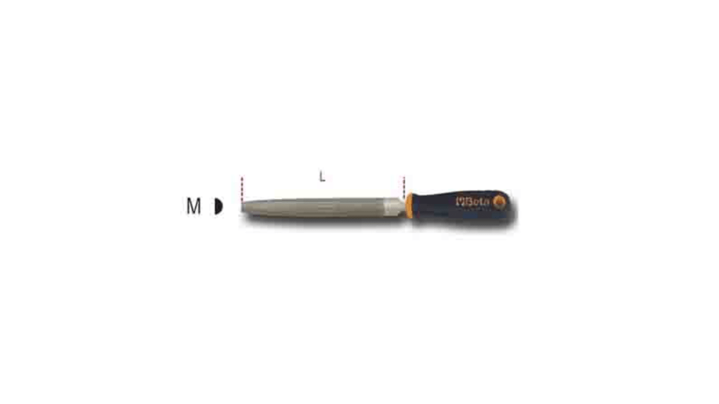 BETA 300mm, Second Cut, Half Round Engineers File With Soft-Grip Handle