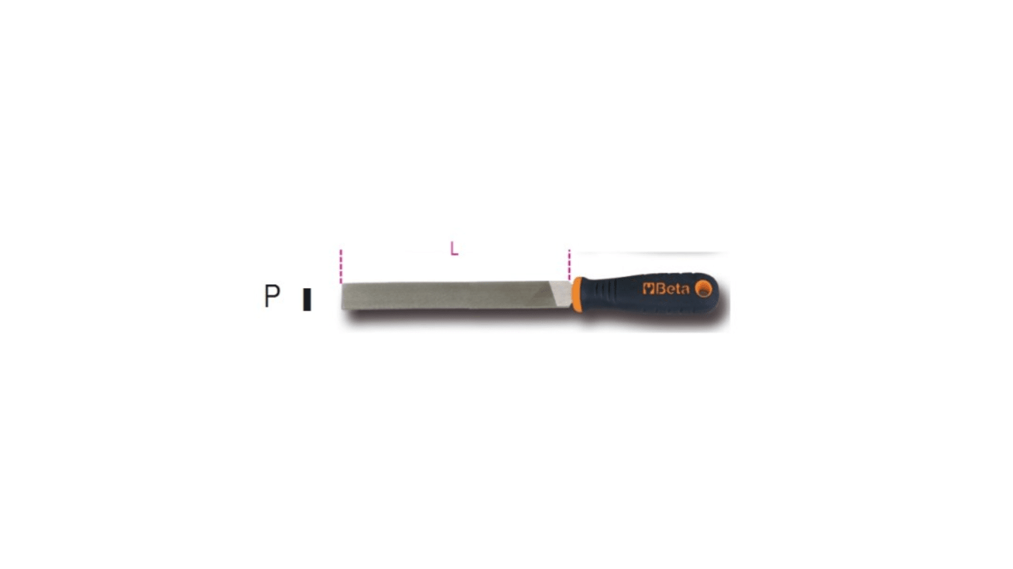 BETA 200mm, Second Cut, Flat Engineers File With Soft-Grip Handle
