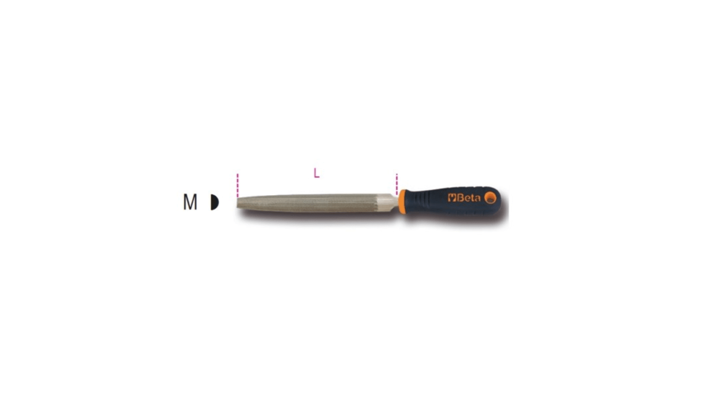 BETA 150mm, Smooth, Half Round Engineers File With Soft-Grip Handle