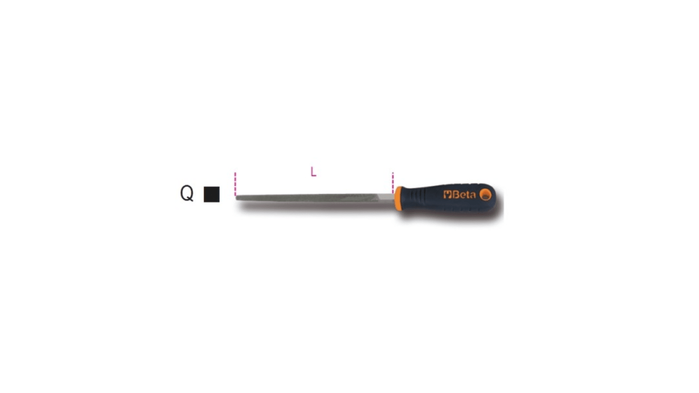BETA 200mm, Smooth, Square Engineers File With Soft-Grip Handle