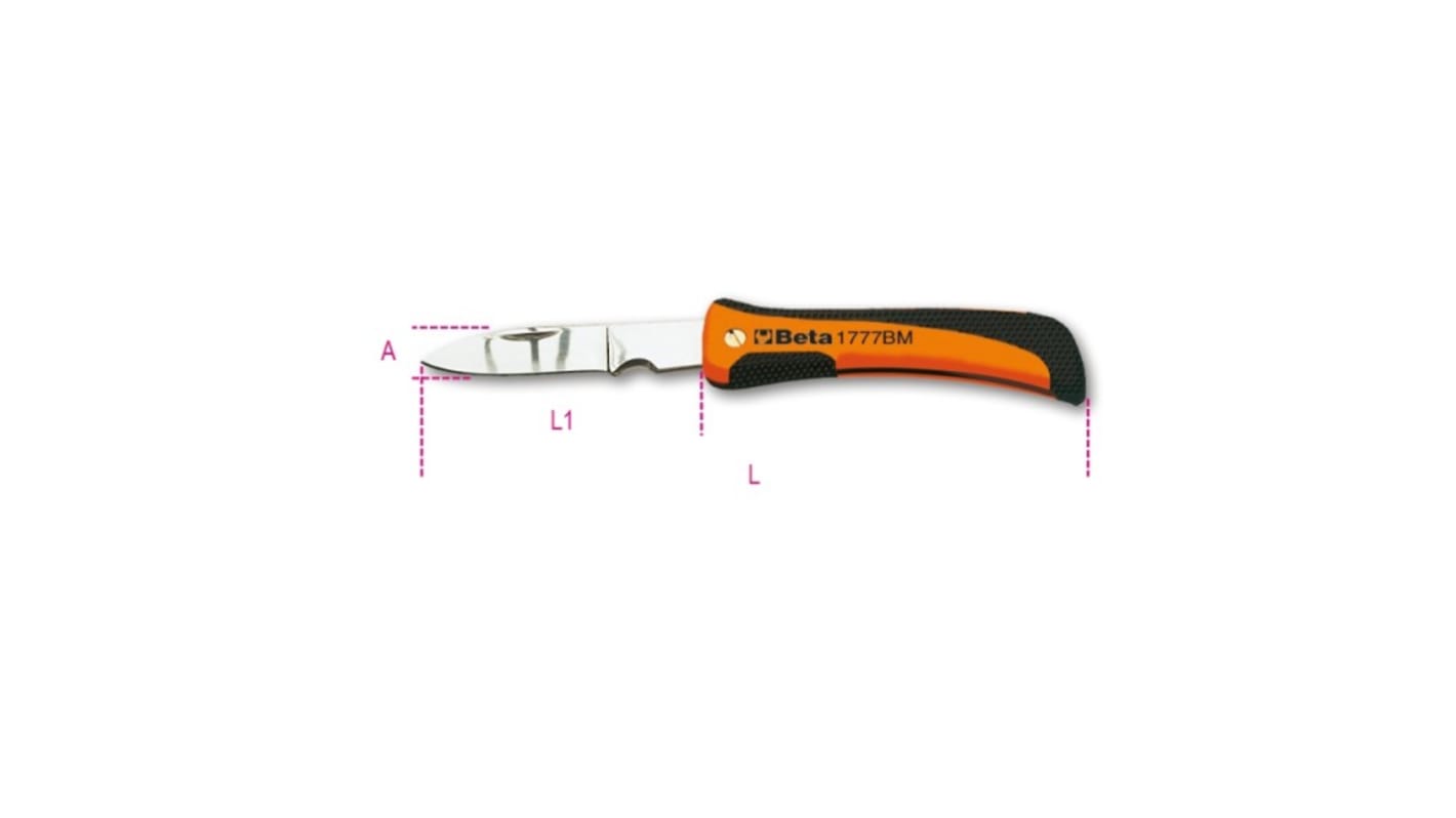 Coltello per elettricisti BETA, lama dritta da 80 mm