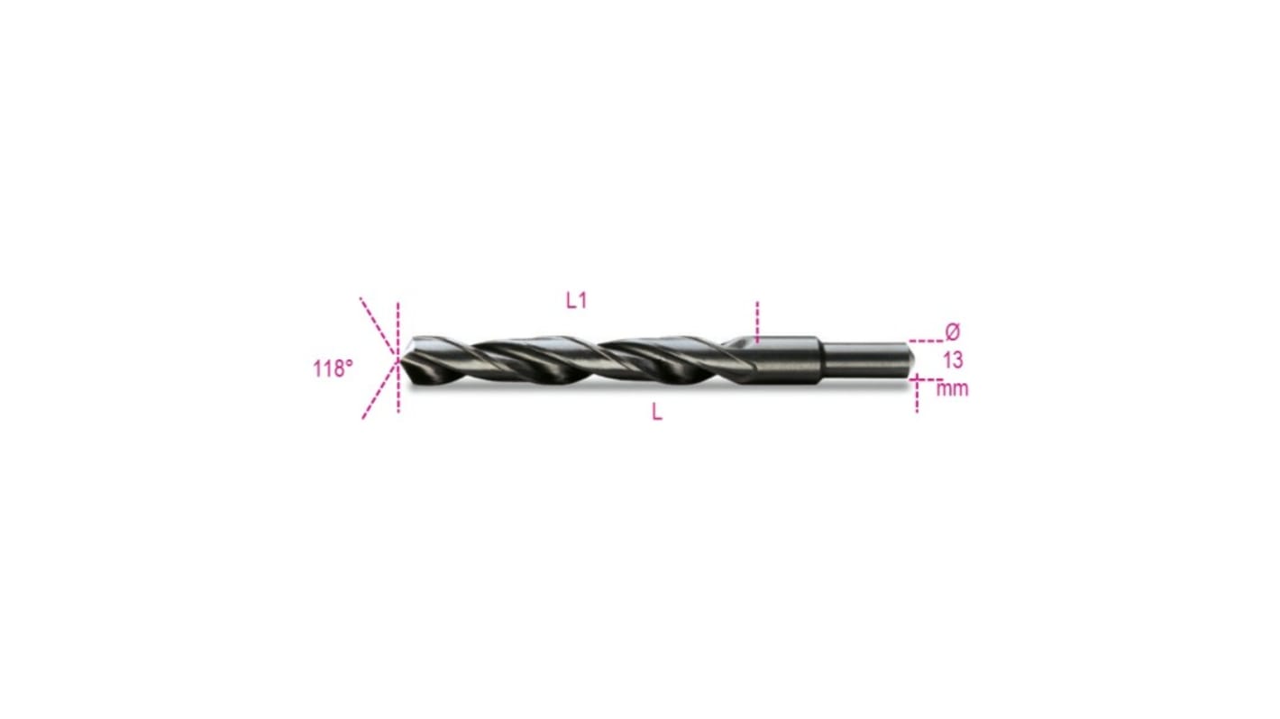 BETA HSS Twist Drill Bit for Metal, 20mm Diameter, 205 mm Overall