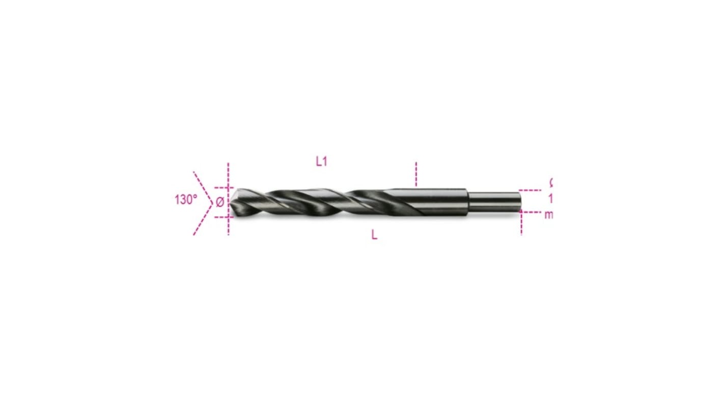 BETA HSS Twist Drill Bit for Metal, 18.5mm Diameter, 198 mm Overall