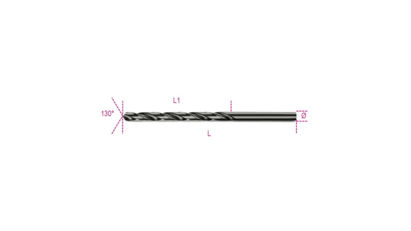 BETA HSS Twist Drill Bit for Metal, 10mm Diameter, 184 mm Overall
