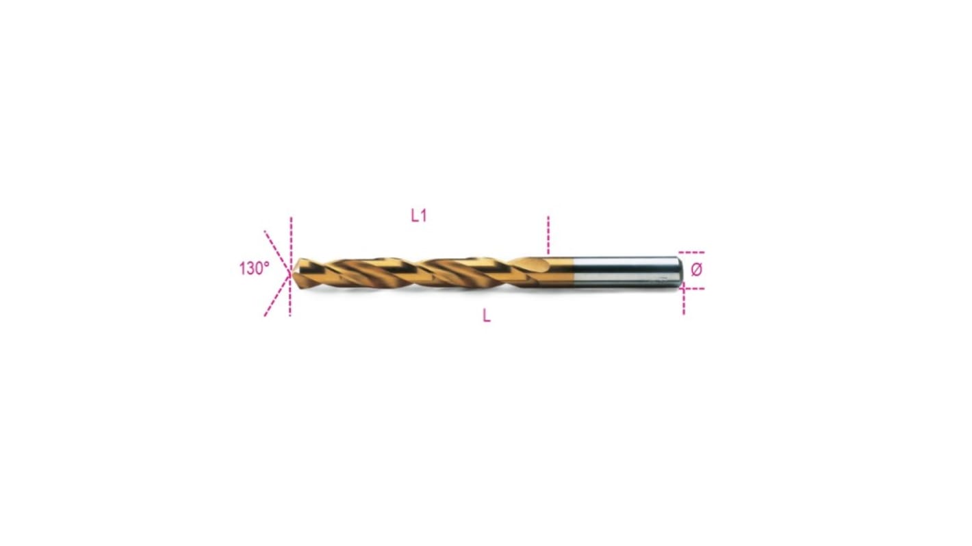 BETA HSS-TiN Twist Drill Bit for Metal, 6.75mm Diameter, 109 mm Overall