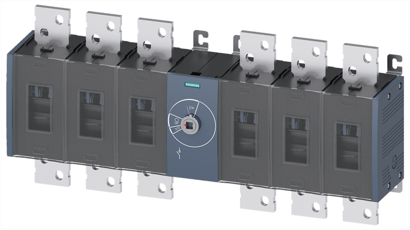 Siemens 6P Pole Switch Disconnector - 1000A Maximum Current, 10.8W Power Rating, IP00, IP20