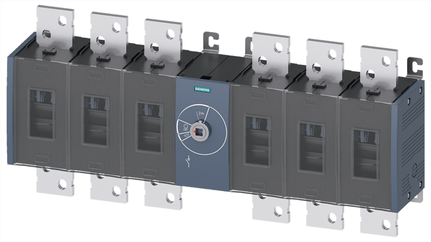 Siemens 6P Pole Switch Disconnector - 1250A Maximum Current, 10.8W Power Rating, IP00, IP20