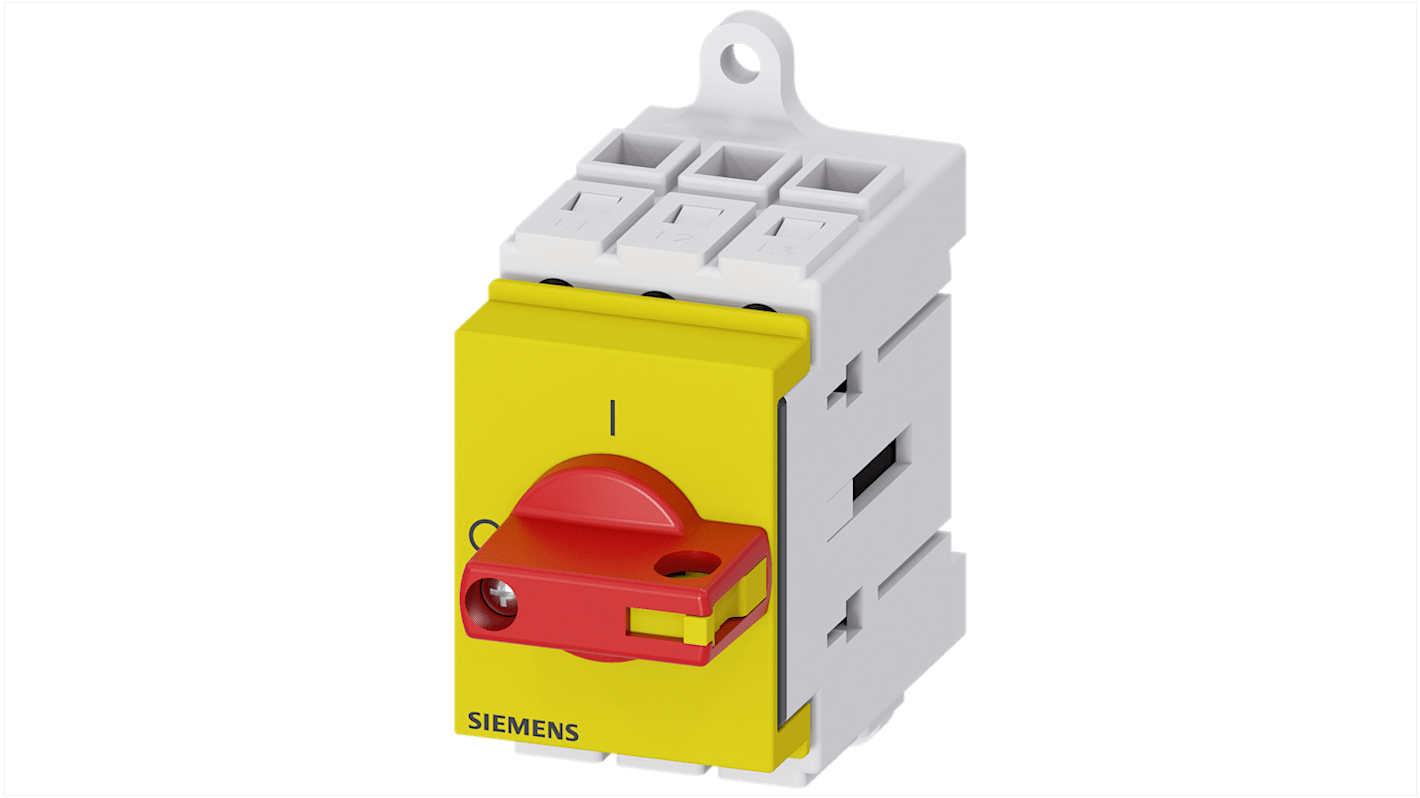 Siemens 3LD3 Trennschalter 3-polig, 16A, 16A, 1 x Schließer, SENTRON Geschlossen, RK5 Sicherungsgröße