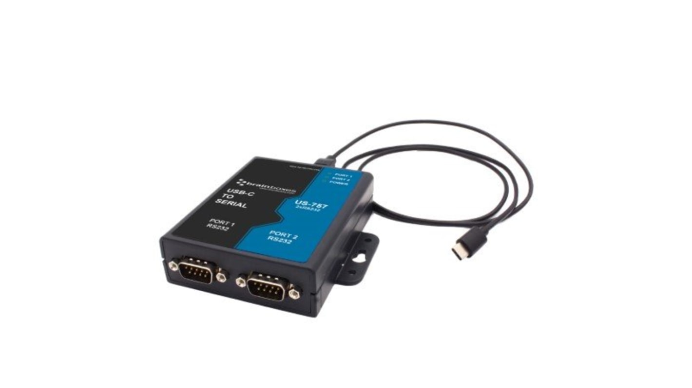 Brainboxes RS232 USB C D-sub, 9 Pin Male Converter Cable
