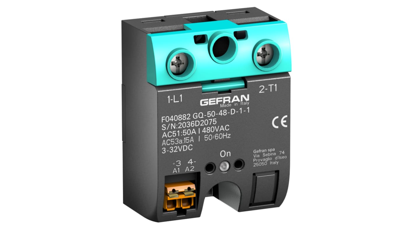Gefran GQ Series Solid State Relay, 15 A Load, Surface Mount, 480 V ac Load