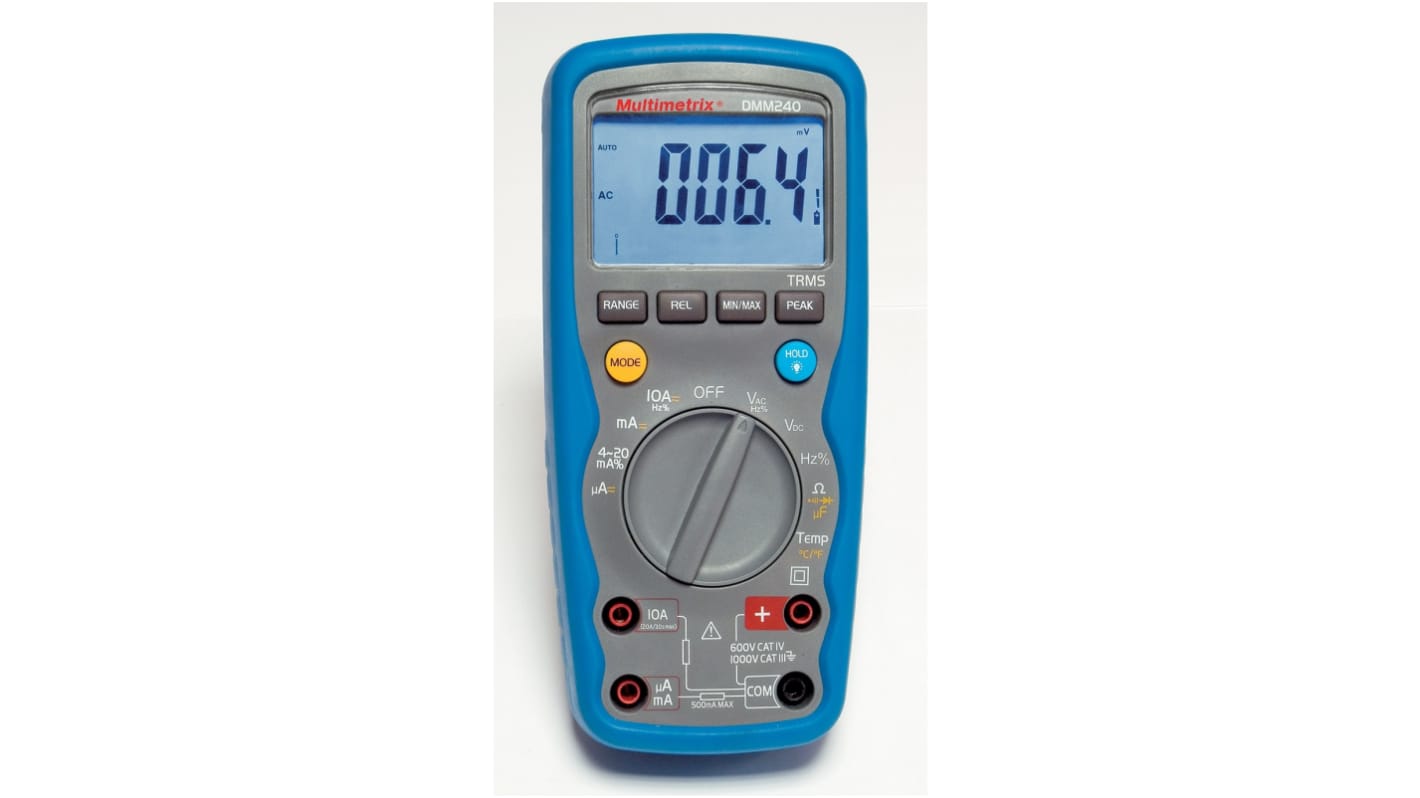 Chauvin Arnoux DMM240 Handheld Digital Multimeter, 10A ac Max, 10A dc Max