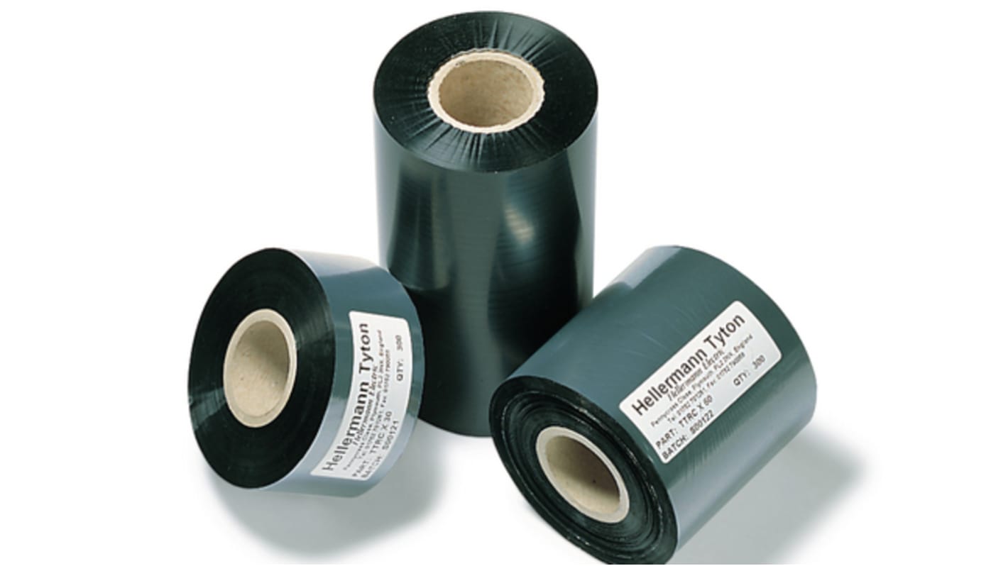 HellermannTyton 556-00061 TT122OUT 110MM-PET-BK Black Label Printer Ribbon