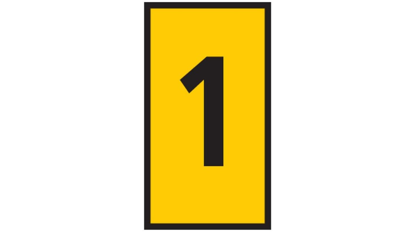 HellermannTyton WIC0 Cable Markers, Yellow, Pre-printed "1", 2 → 2.8mm Cable, 561-00614 WIC0-1-PA66-YE