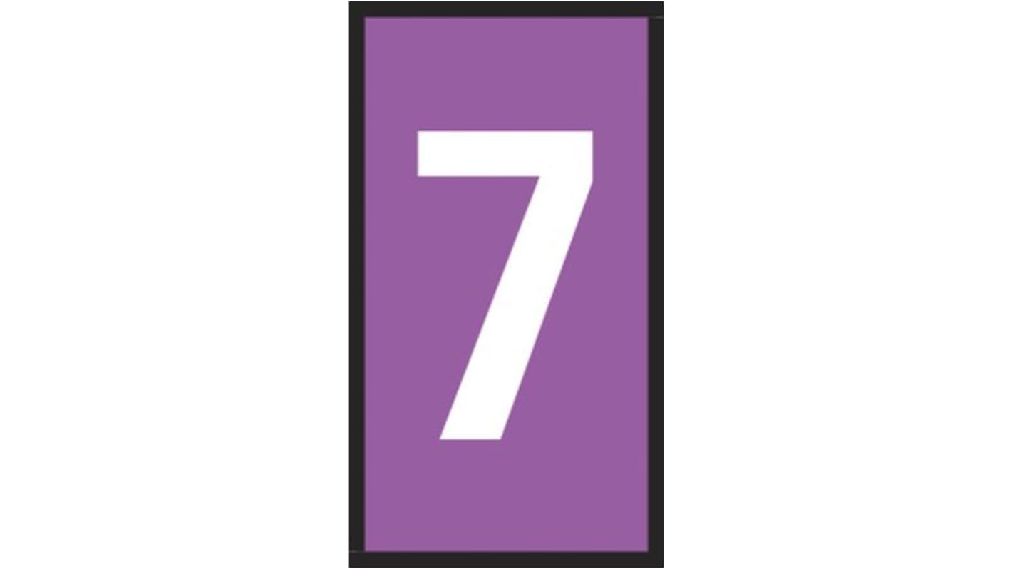 HellermannTyton WIC0 Cable Markers, Violet, Pre-printed "7", 2 → 2.8mm Cable, 561-00677 WIC0-7-PA66-VT