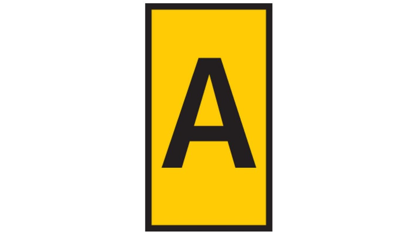HellermannTyton WIC0 Cable Markers, Yellow, Pre-printed "A", 2 → 2.8mm Cable, 561-00014 WIC0-A-PA66-YE
