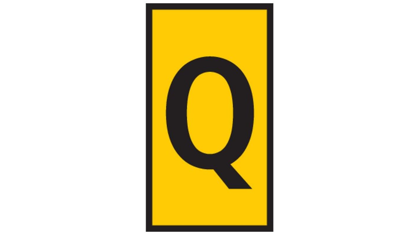 HellermannTyton WIC0 Cable Markers, Yellow, Pre-printed "Q", 2 → 2.8mm Cable, 561-00174 WIC0-Q-PA66-YE