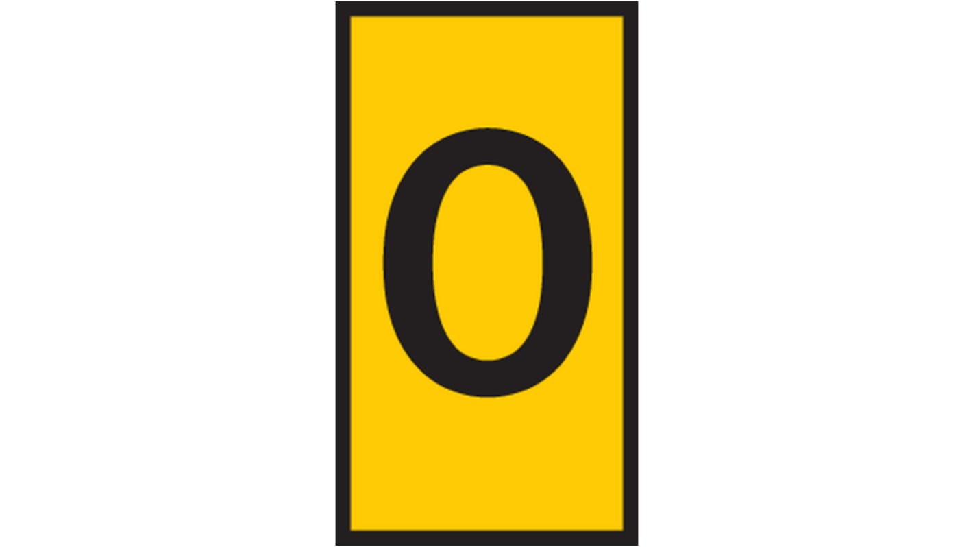 HellermannTyton WIC1 Cable Markers, Yellow, Pre-printed "O", 2 → 2.8mm Cable