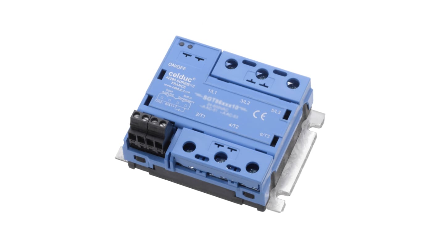Celduc SGR Series Solid State Relay, 16 A Load, Panel Mount, 520 V ac Load, 30 V dc Control
