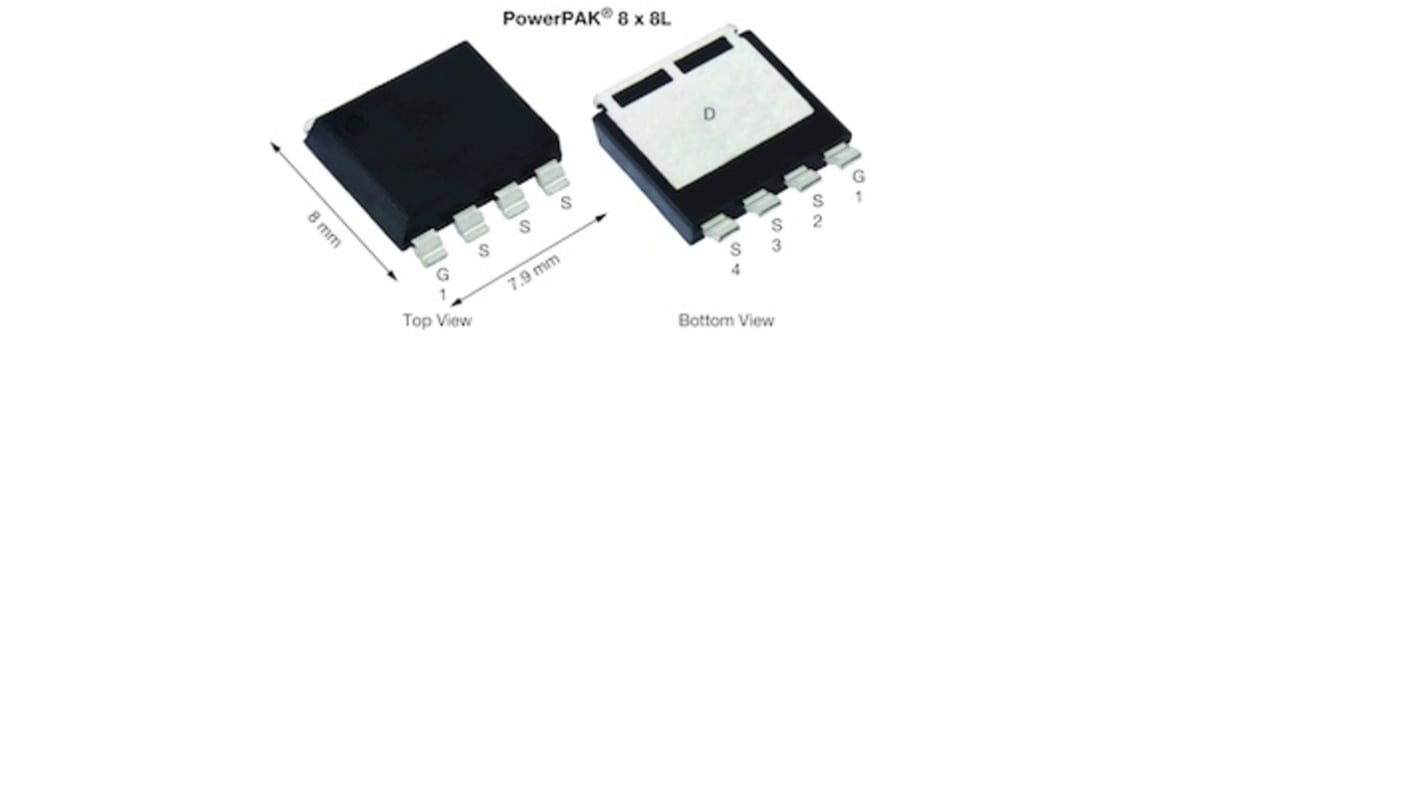 Vishay P-Channel 40 V SQJQ141EL-T1_GE3 P-Kanal, SMD MOSFET 40 V / 226 A, 4-Pin PowerPAK 8 x 8 l