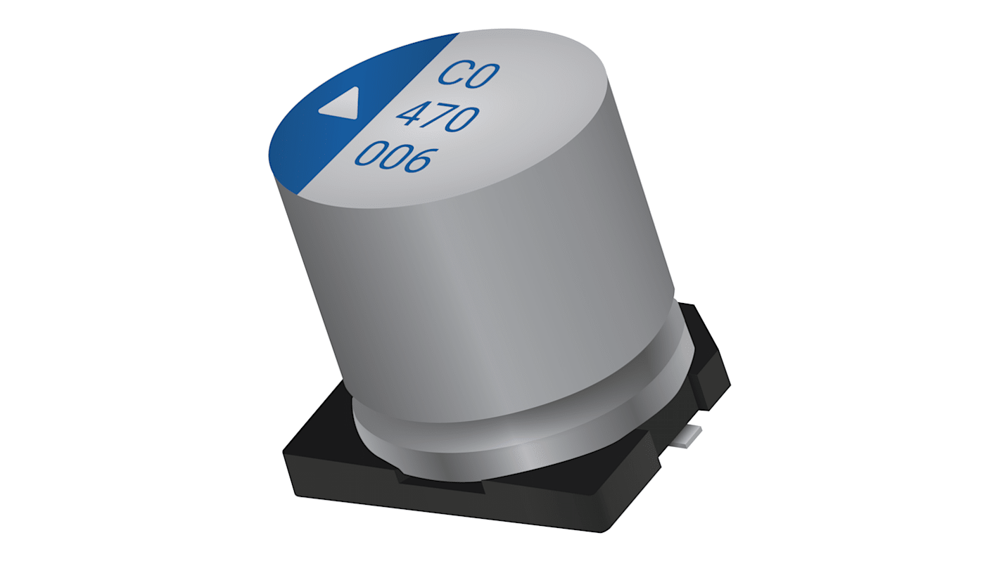 KYOCERA AVX, SMD Hybrid  Alu Kondensator, Elko 470μF / 25V dc, Ø 10mm x 12.5mm, bis 125°C